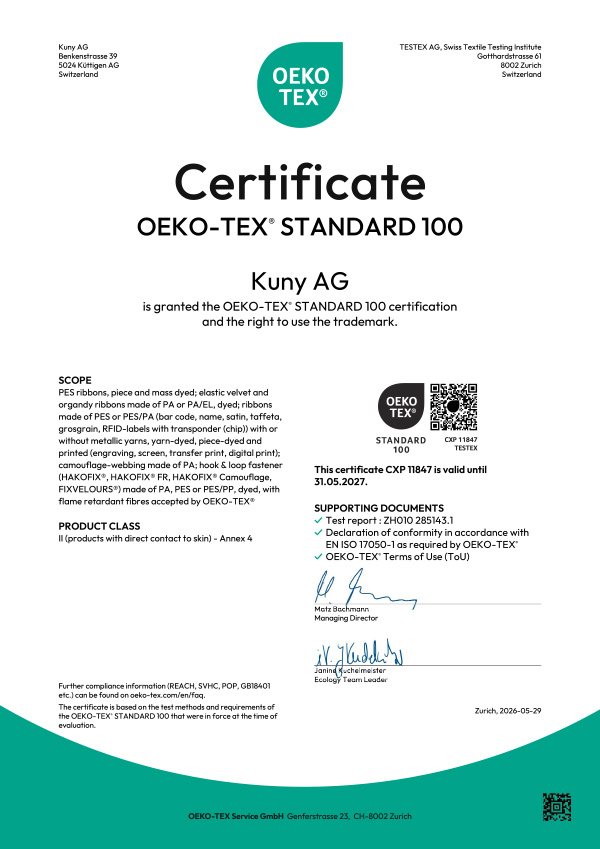 Öko-Tex Zertifikat